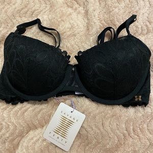Savage Fenty Black Lace Bra 34D
